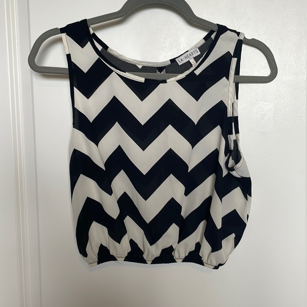 Chevron Chiffon Top